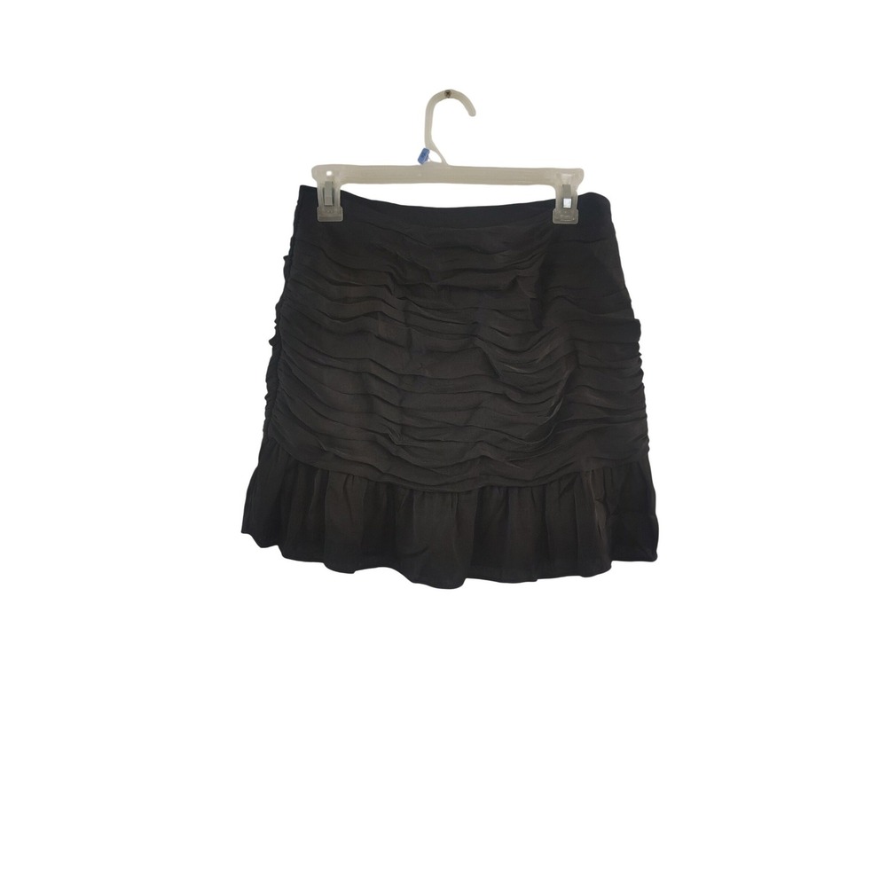 Naked Zebra Black Ruffle Tiered Pleated Mini Skirt NWT Womens Size Small